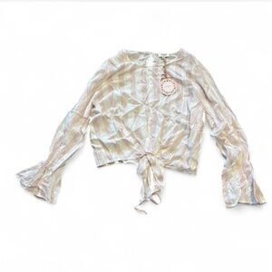 NWTGS Umgee Punk & White Striped Blouse Bell Sleeve